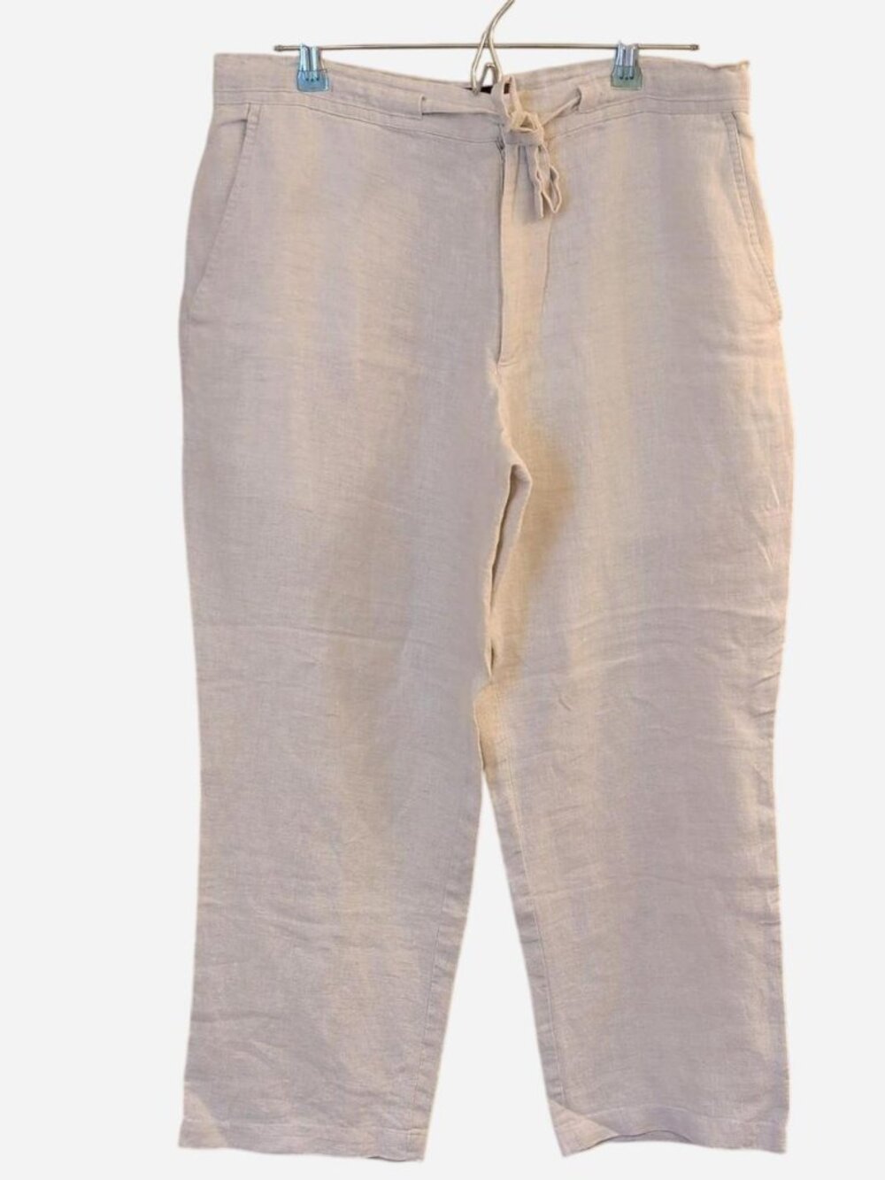 Tasso Elba Men’s Linen Pants Size M | Cream Drawstring